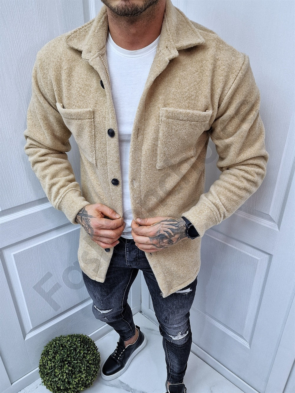 FLEECE JACKET ΜΠΕΖ