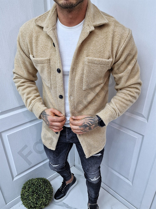 FLEECE JACKET ΜΠΕΖ