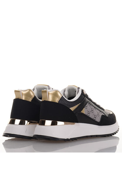 Γυναικεία Μαύρα Sneakers με γκρι λεπτομέρειες