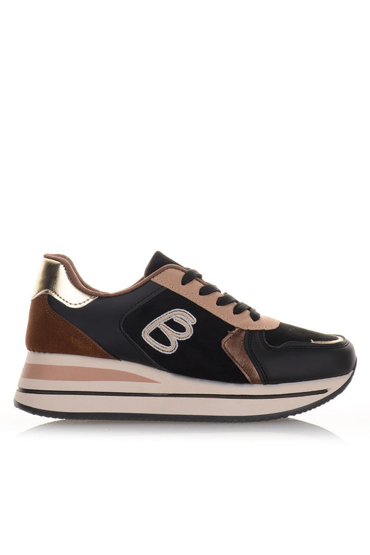 Γυναικεία Μαύρα Sneakers με λεπτομέρειες