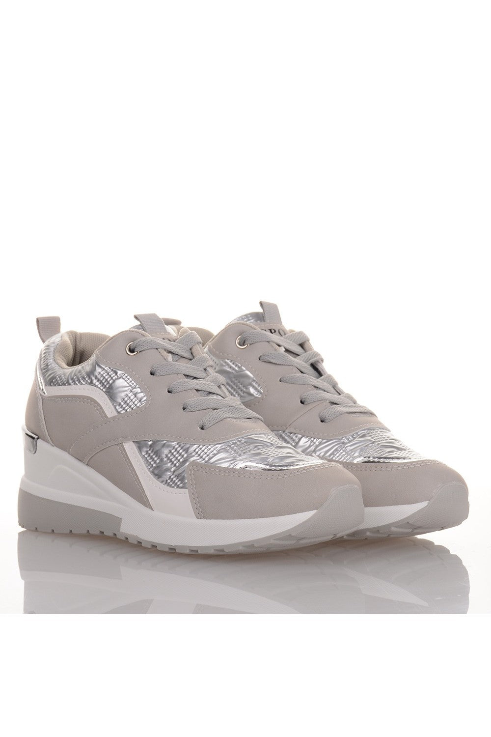 Γκρι Sneakers με υπερυψωμένη σόλα