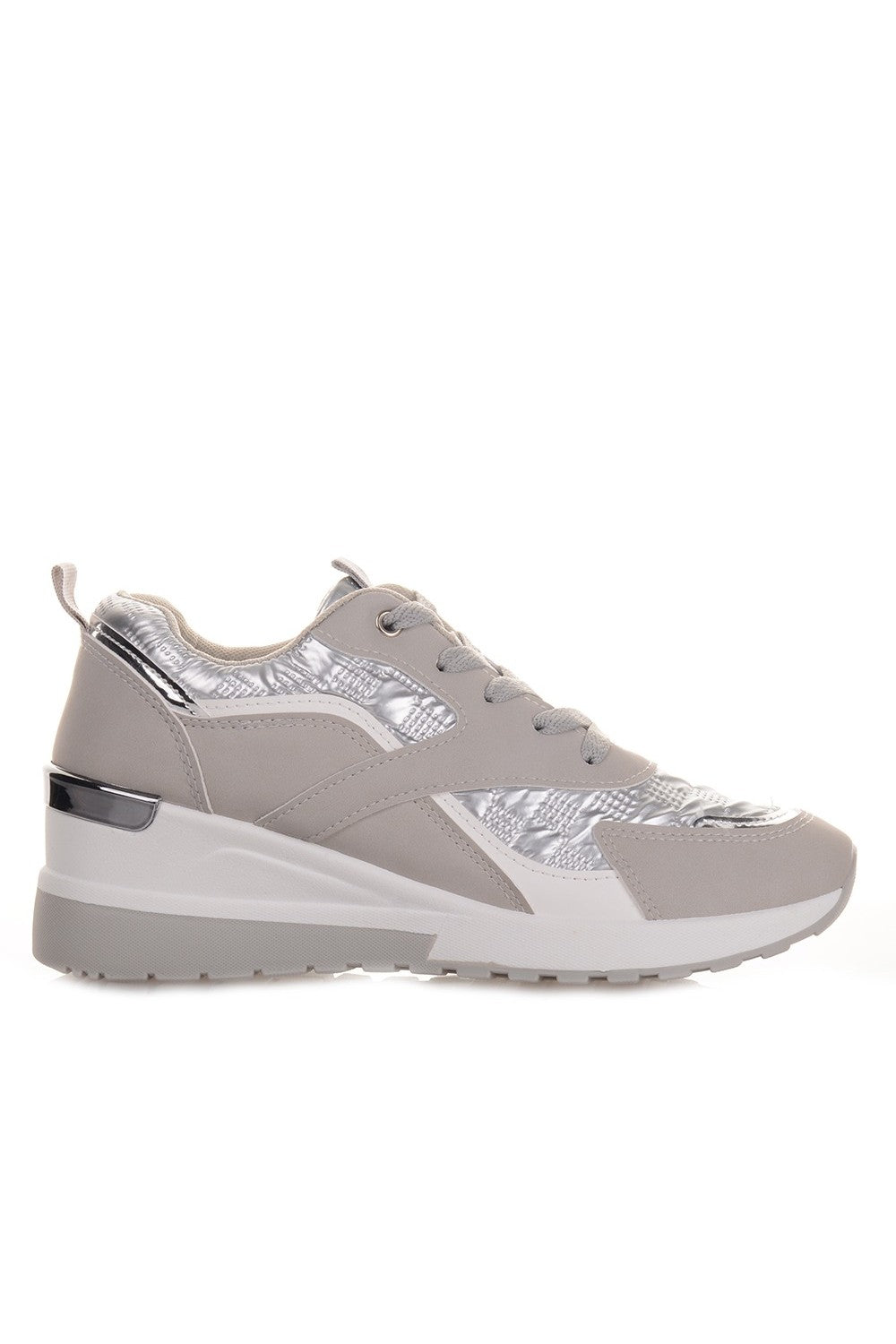 Γκρι Sneakers με υπερυψωμένη σόλα