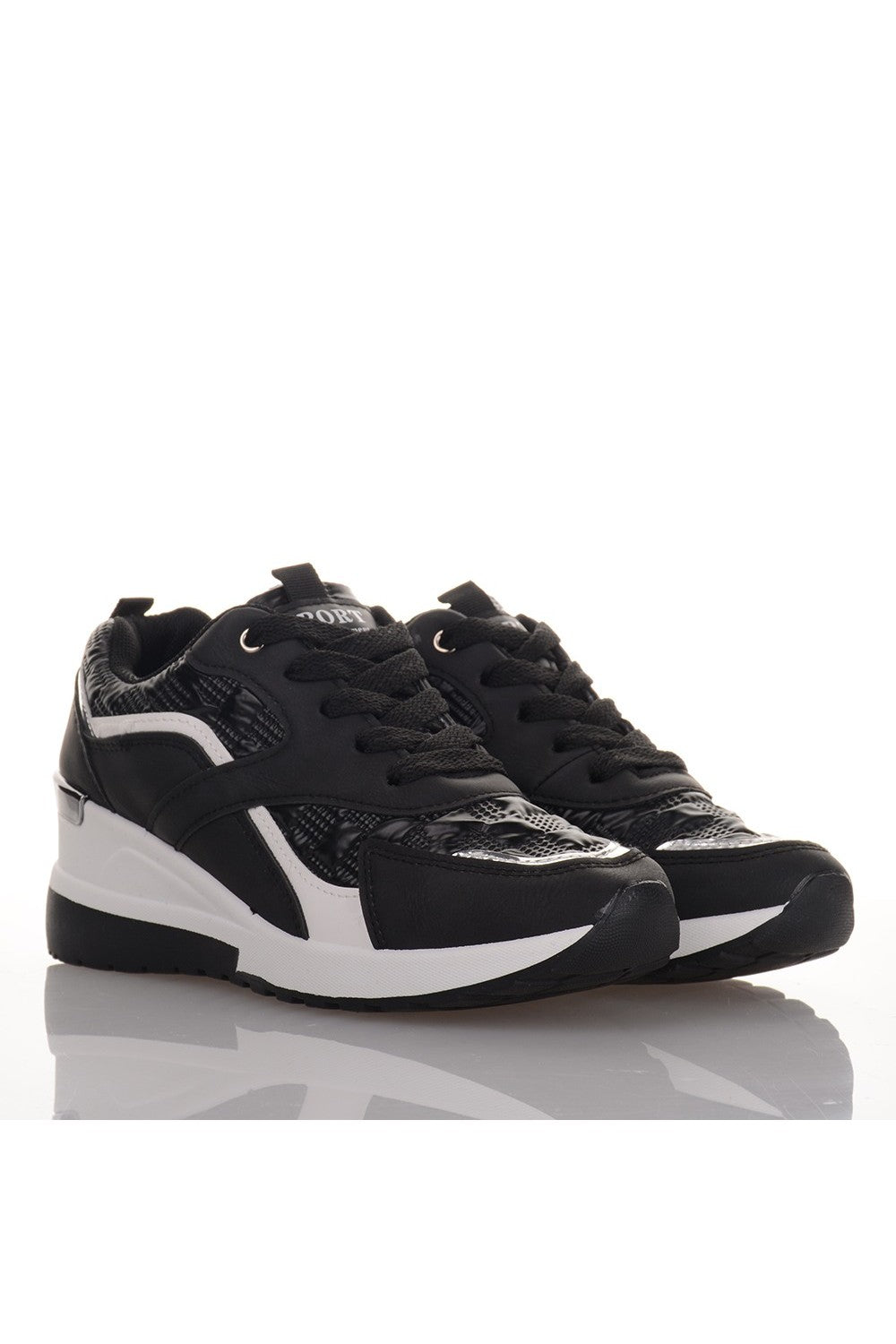 Μαύρα Sneakers με υπερυψωμένη σόλα