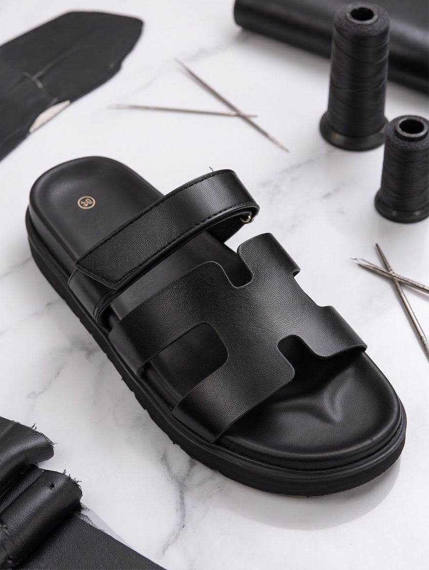 Γυναικείο Δερμάτινο Flatform Μαύρο