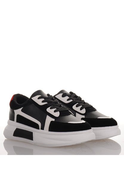 Μαύρα Γυναικεία Sneakers με άσπρες λεπτομέρειες