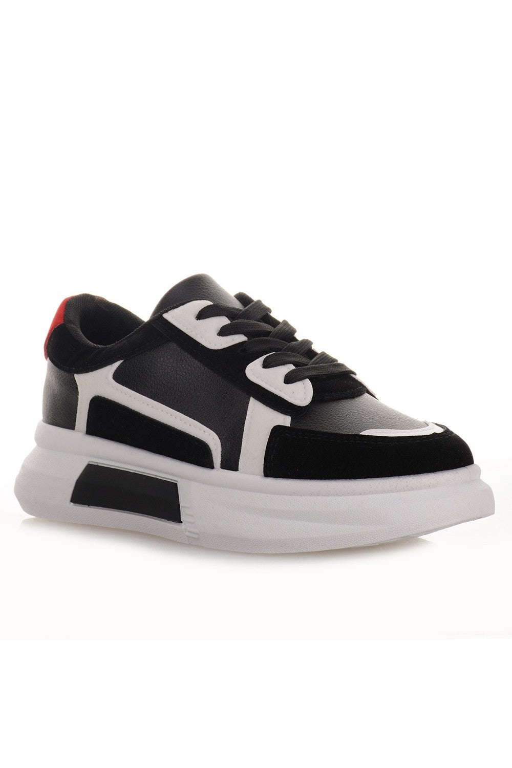 Μαύρα Γυναικεία Sneakers με άσπρες λεπτομέρειες