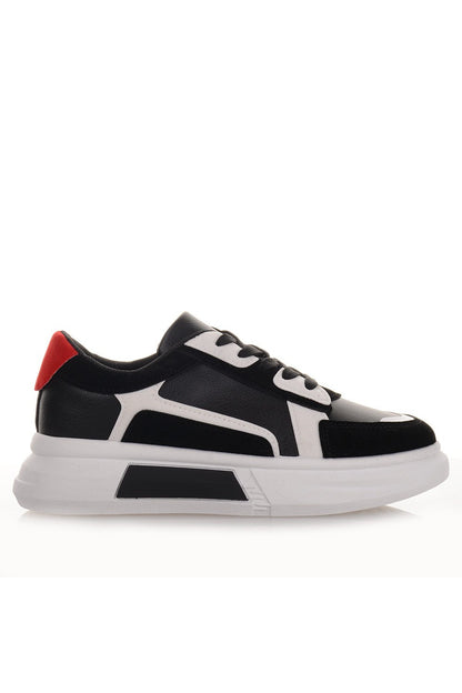 Μαύρα Γυναικεία Sneakers με άσπρες λεπτομέρειες