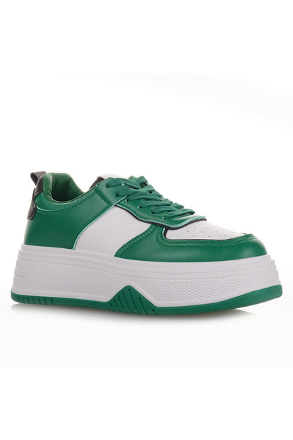 Γυναικεία Sneakers σε Λευκό και πράσινο Χρώμα