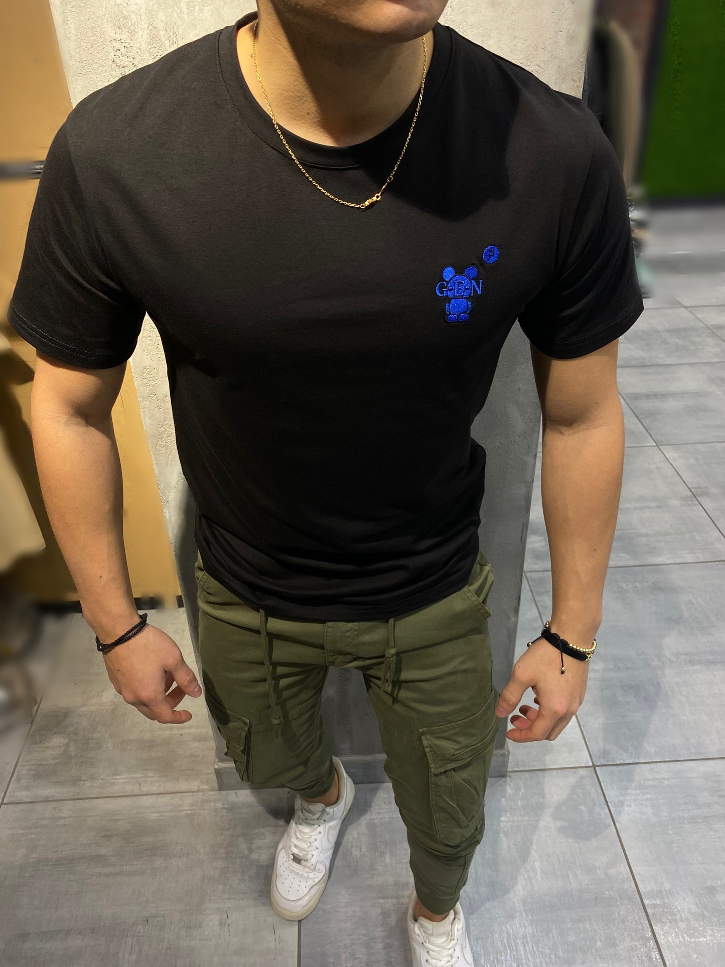 T-SHIRT BLACK BLUE ''MOUSE''