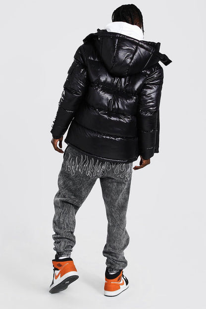 ΜΠΟΥΦΑΝ BLACK SHINY “PUFFER”