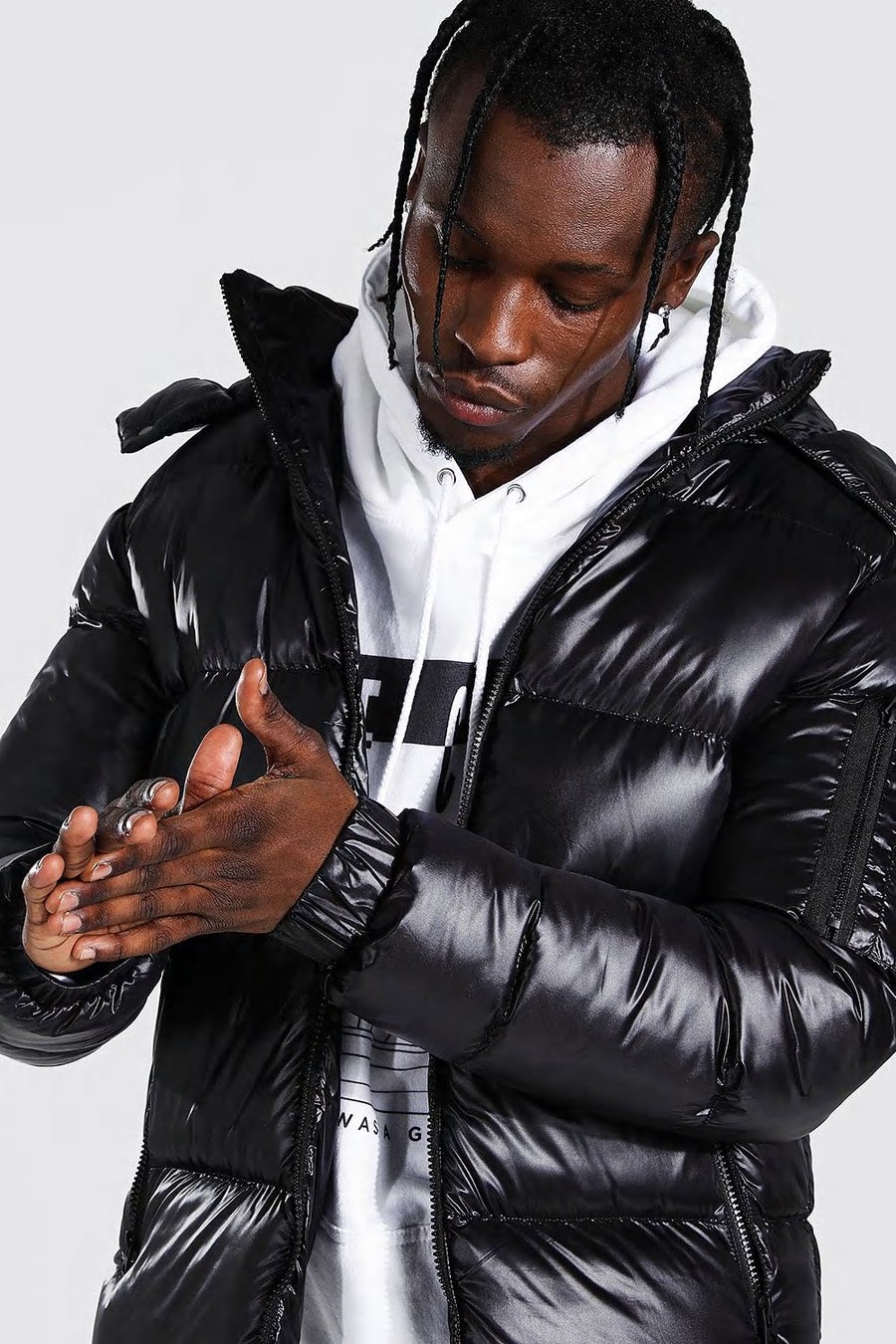 ΜΠΟΥΦΑΝ BLACK SHINY “PUFFER”